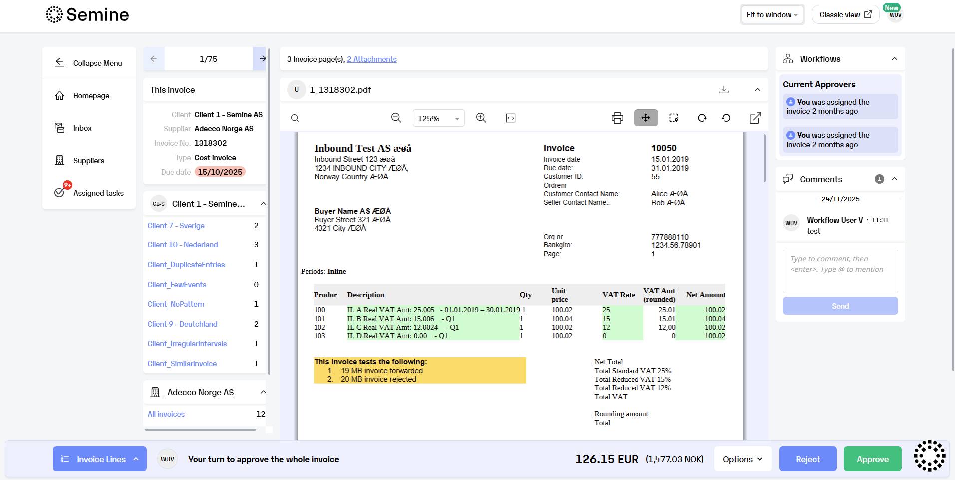 Approver UI walkthrough