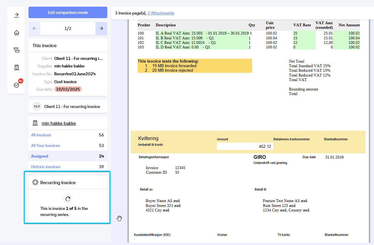 Invoice data key insights
