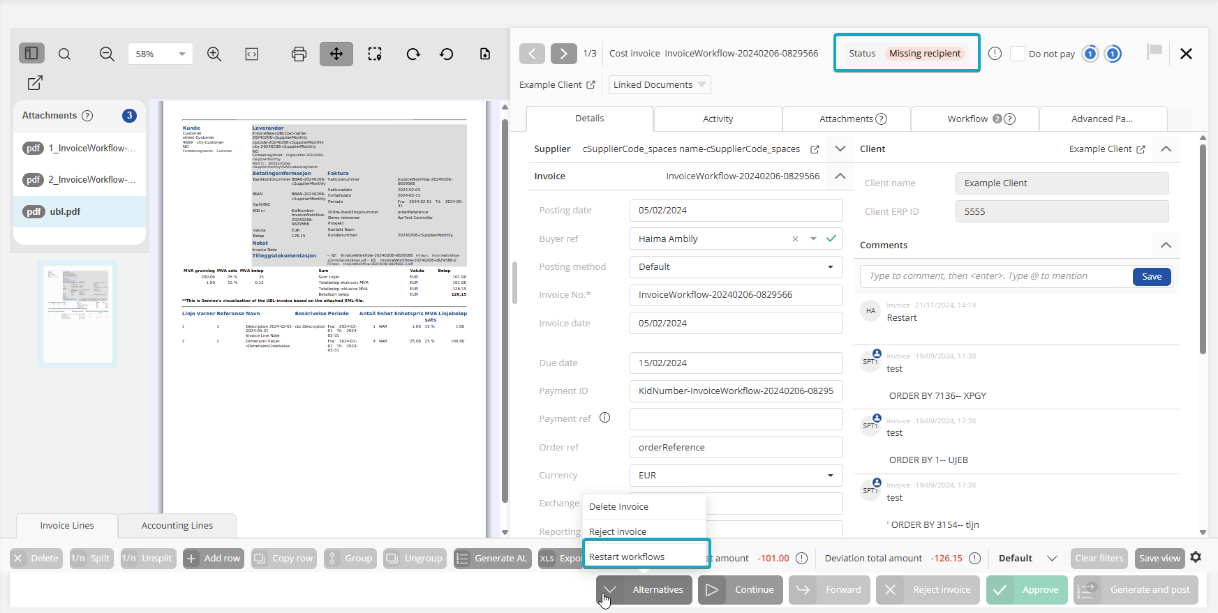 Missing Recipient Resolution