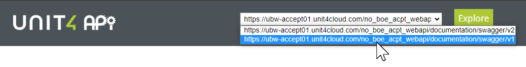 Select v1 in swagger
