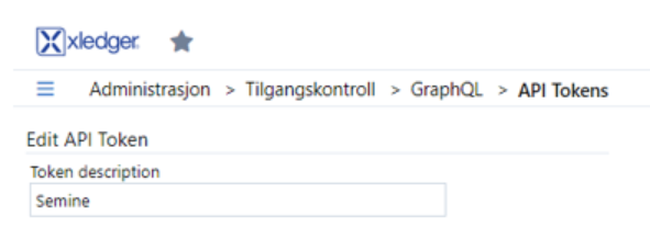 API token setup in Xledger