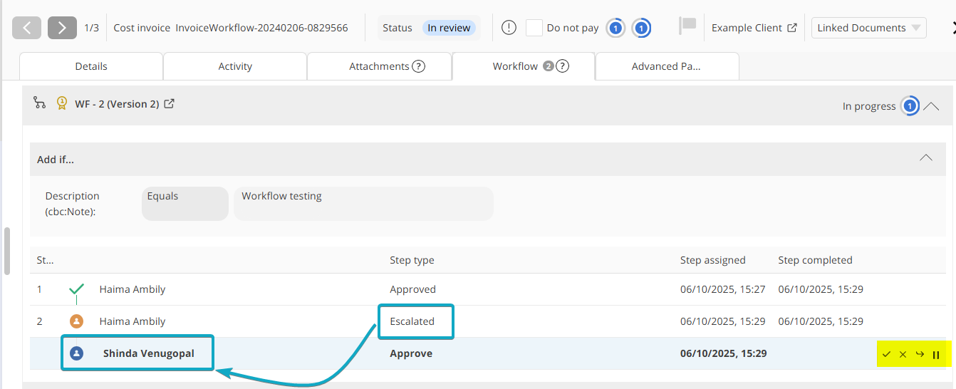 Workflow Step Assigned to Manager