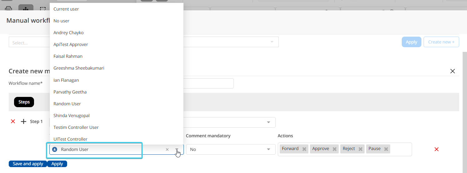Workflow step details