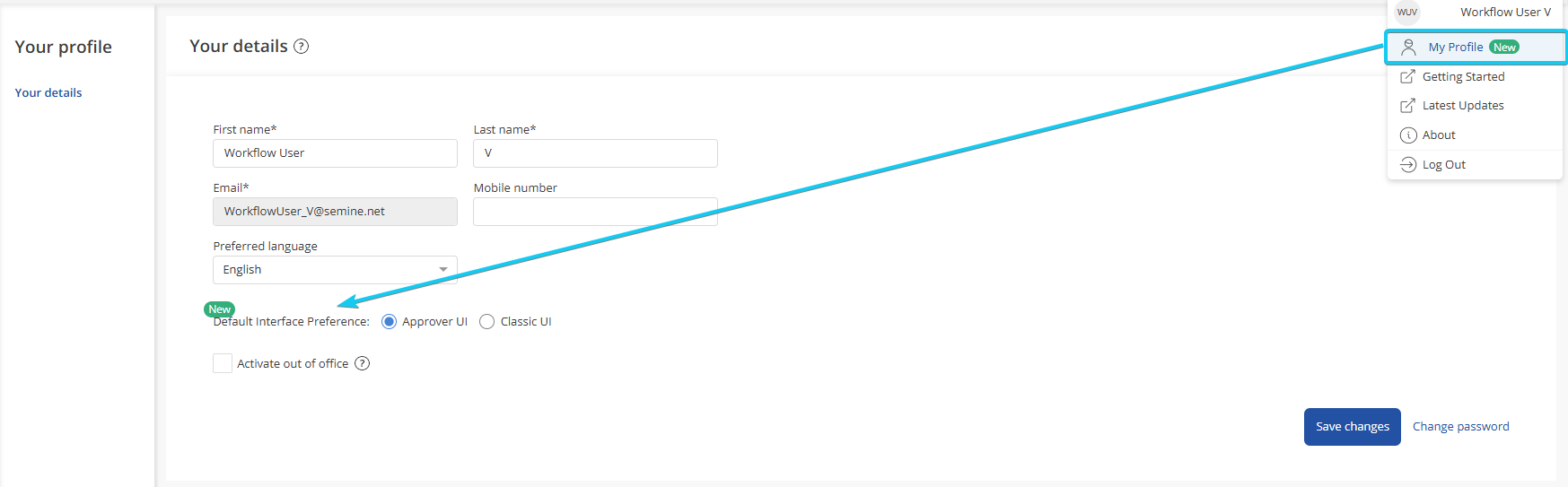Default view settings